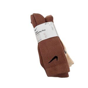 Nike Everyday Plus Dri-Fit Crew Socks 3 Pack L - Womens 10-13 Mens 8-12 Cotton B